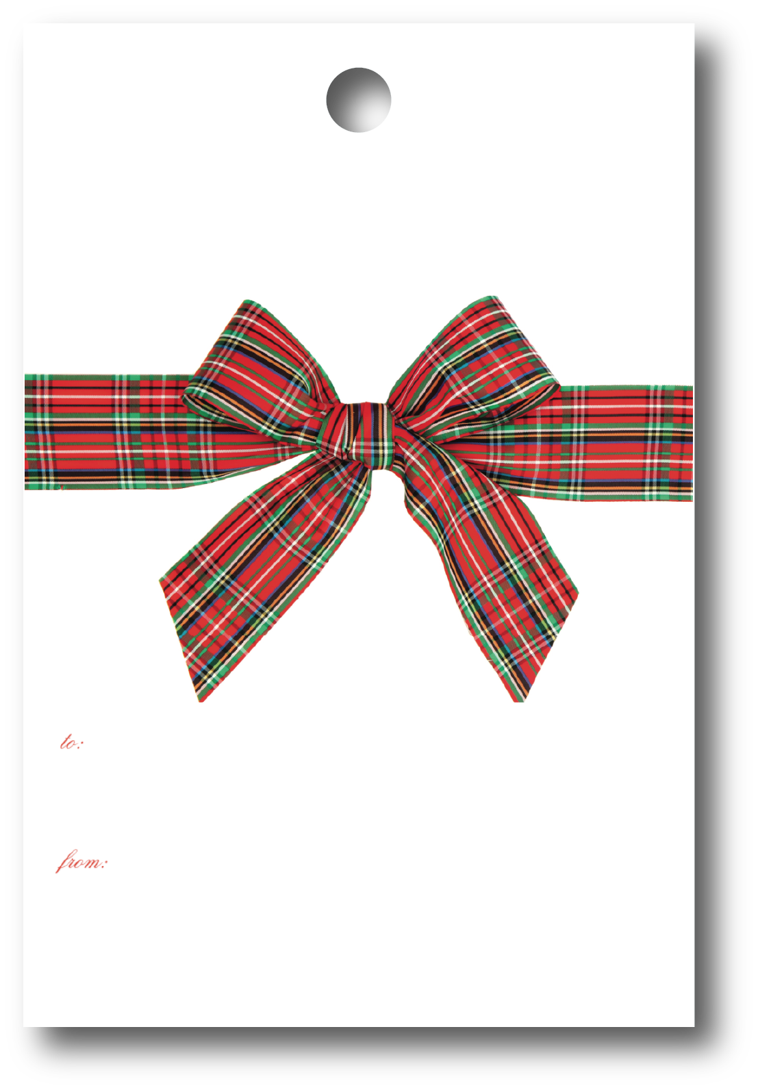 Plaid Bow Gift Tag