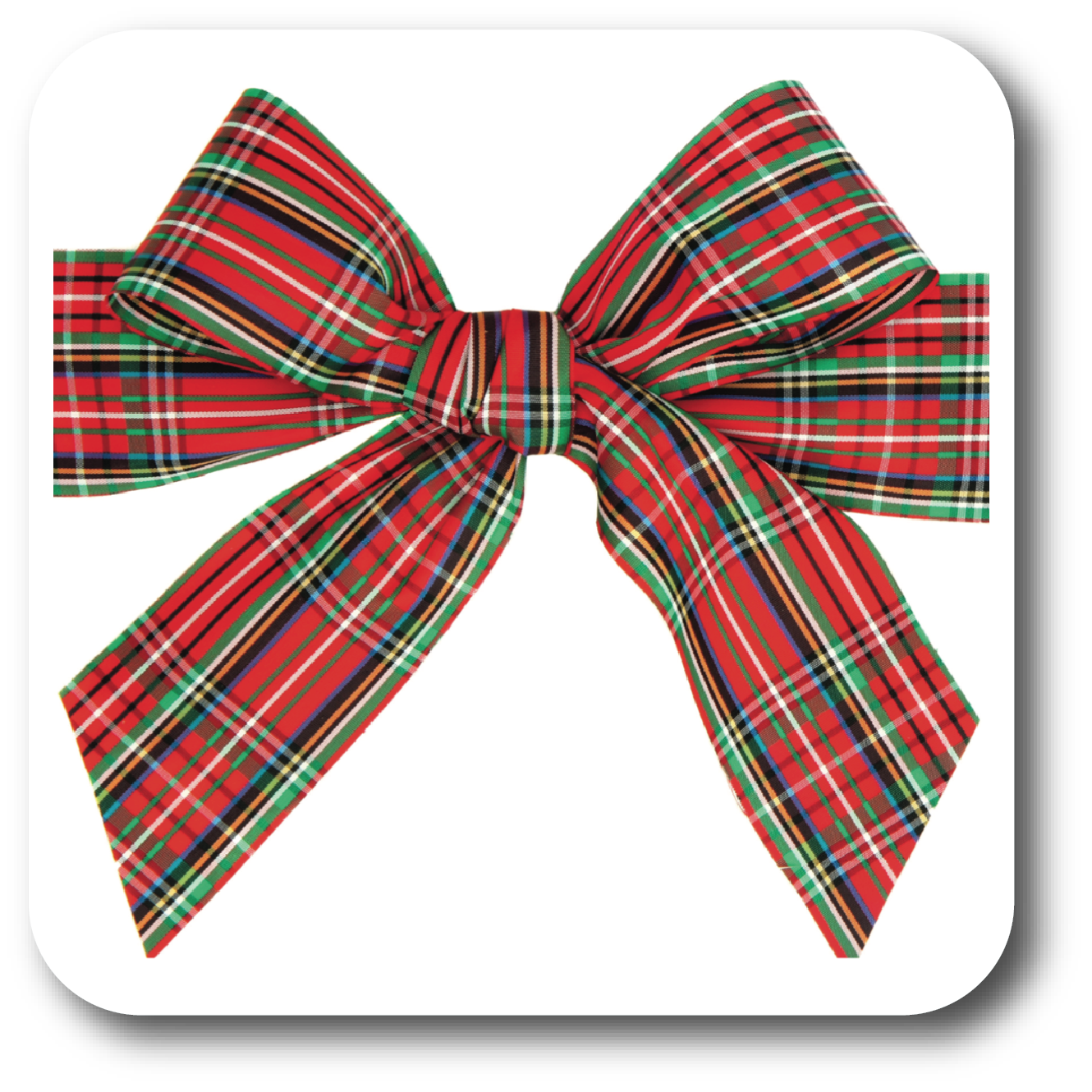 Plaid Bow Square Coaster