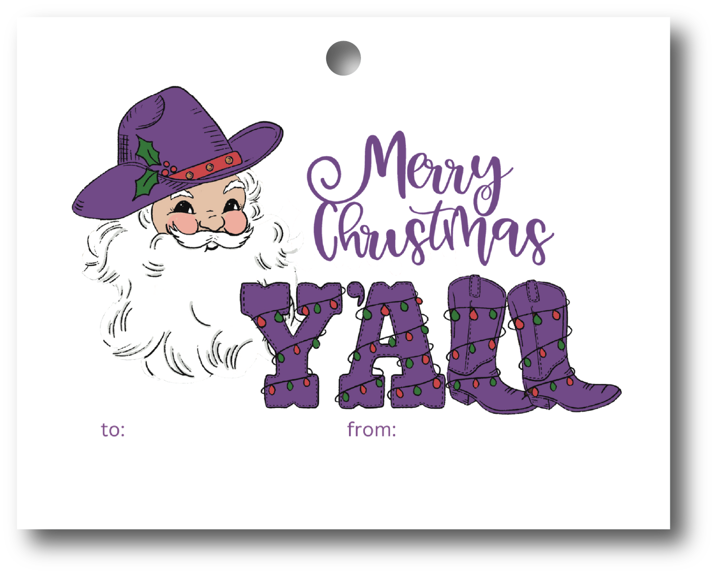Texas Santa Gift Tag