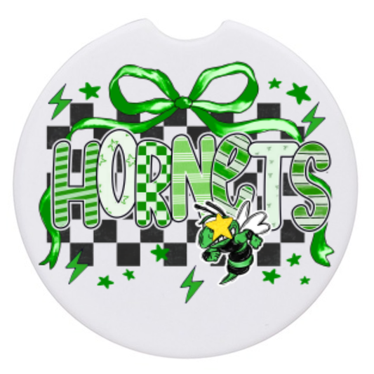 Car Coaster Preppy Coquette Hornets