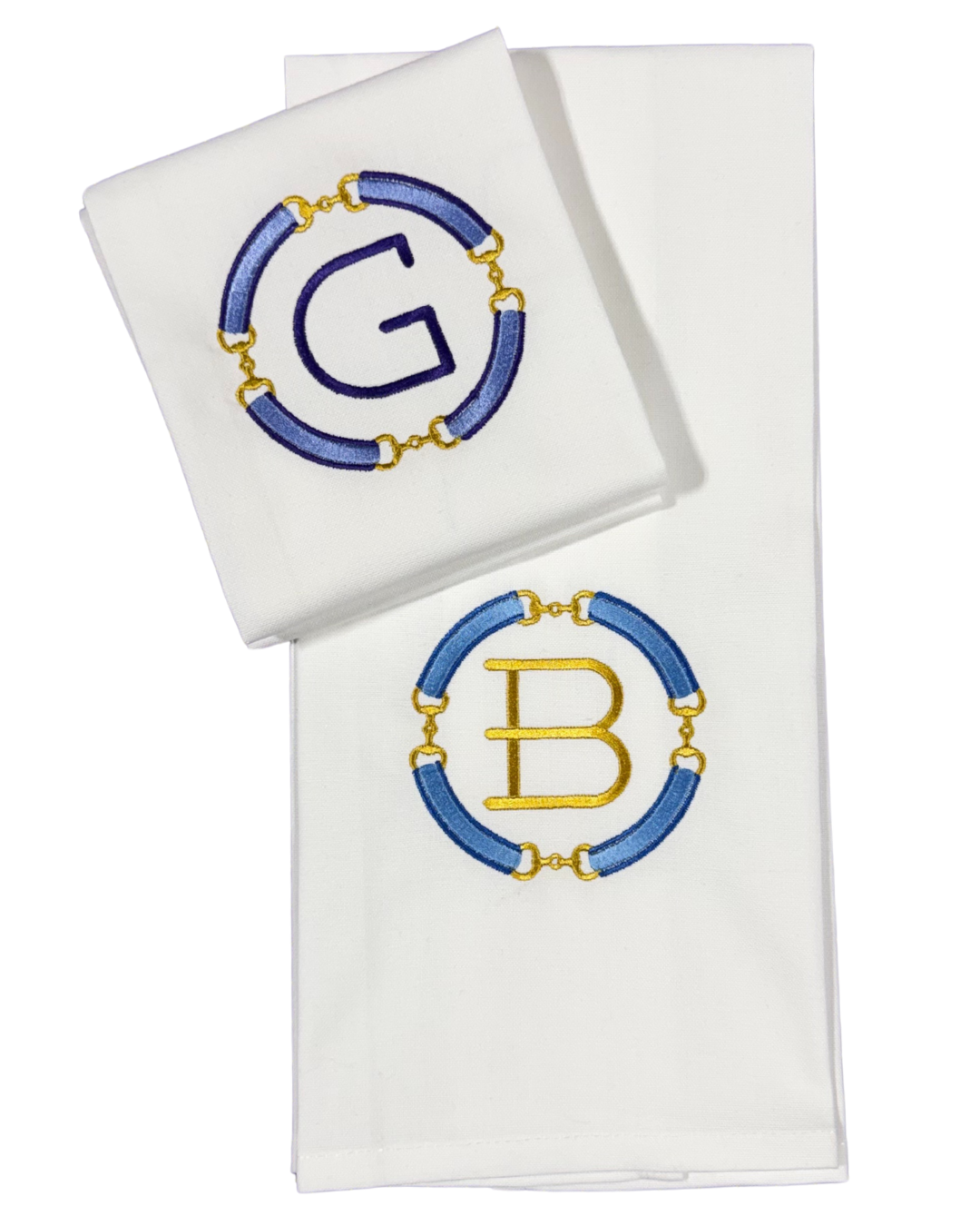 Horesbit Buckle Monogramed Embroidered Towel