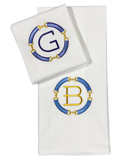 Horesbit Buckle Monogramed Embroidered Towel