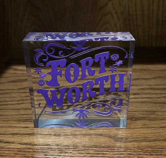 24 Fort Worth Acrylic Art Block