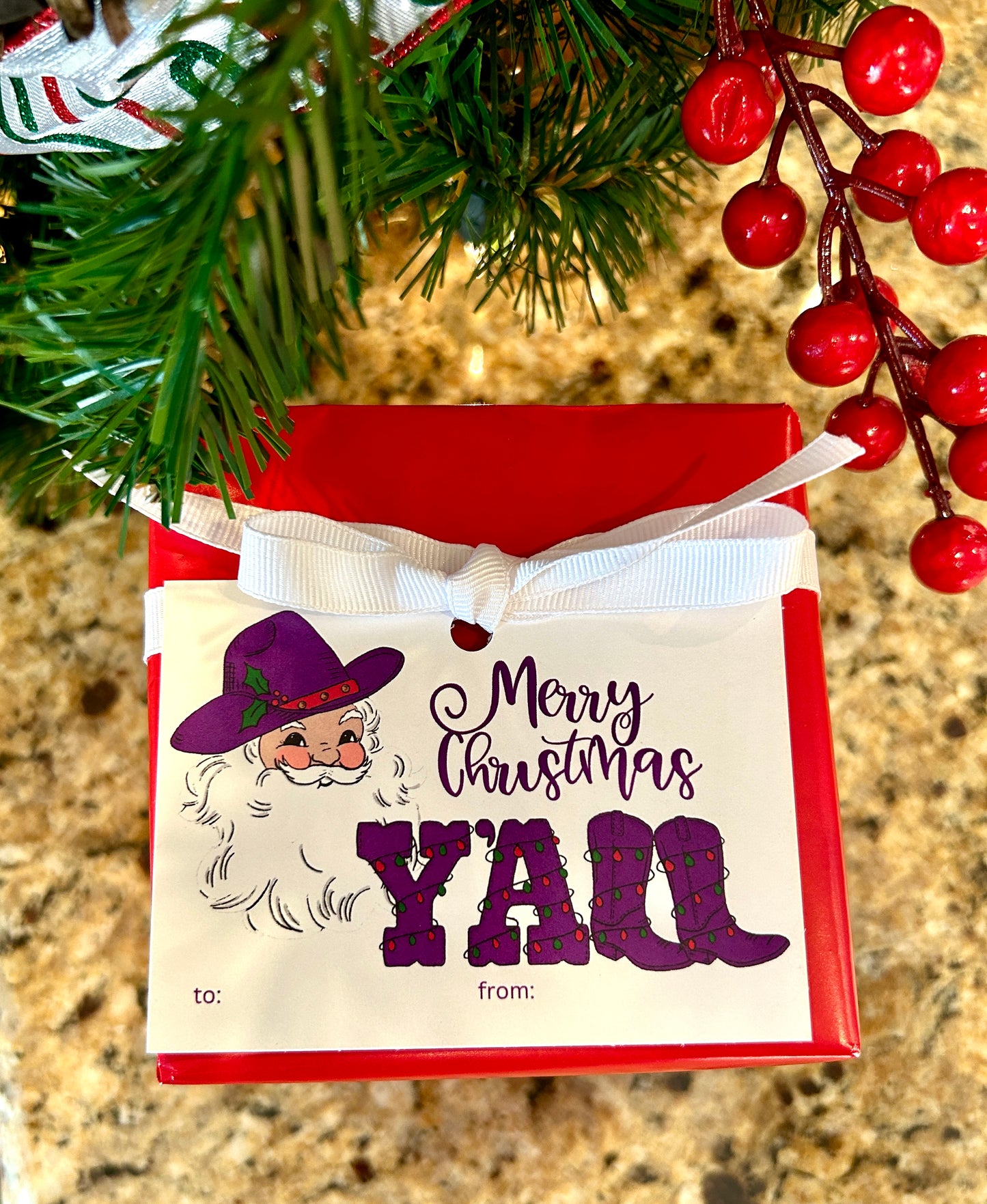 Texas Santa Gift Tag