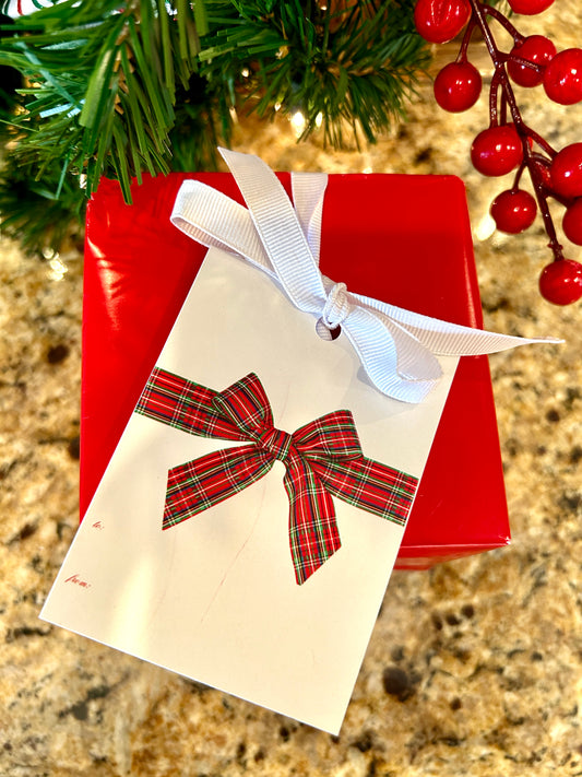 Plaid Bow Gift Tag