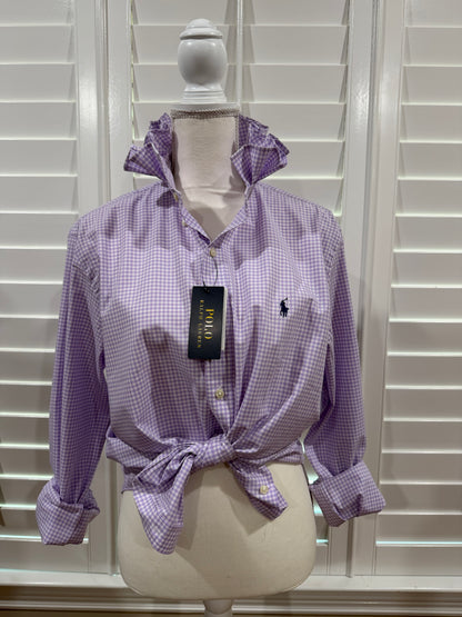 Purple and White Ruffle
