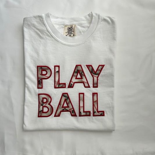 Play Ball Applique Satin Stitch Comfort Colors