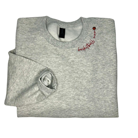 Embroidered Basketball Mom Sweatshirt