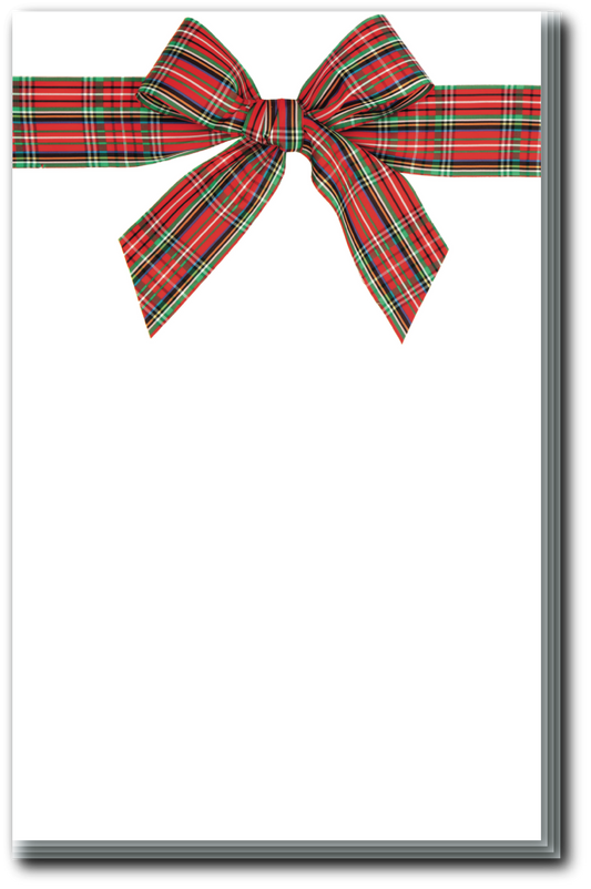 Plaid Bow Block Note Pad