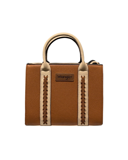 Monogramed Wrangler crossbody/tote Tan