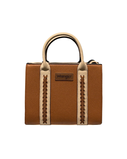 Monogramed Wrangler crossbody/tote Tan