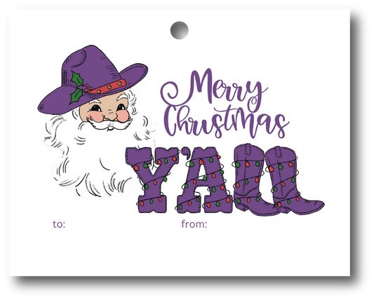 Texas Santa Gift Tag