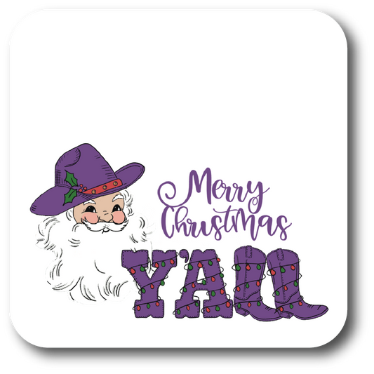Texas Santa Square Coaster